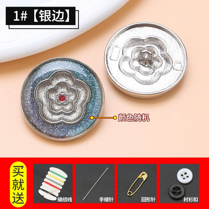 3490★ Gabardina con botones de punta de metal para mujer, botones decorativos versátiles, ropa, suéter, pijama, botones redondos grandes