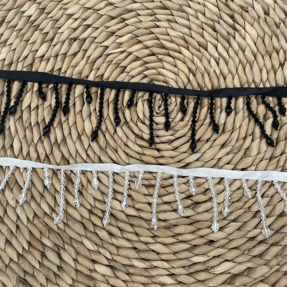 3690 Ancho 5,5 cm, cristal colgante con cuentas y flecos de encaje para ropa, empalme de boda, tocado, cortina, lámpara de escritorio, accesorios de decoración
