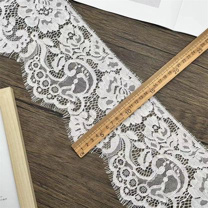 3757 Línea de hueso unilateral de alta calidad, encaje de pestañas, vestido de novia DIY, accesorios de empalme de decoración del hogar, ancho 15 CM