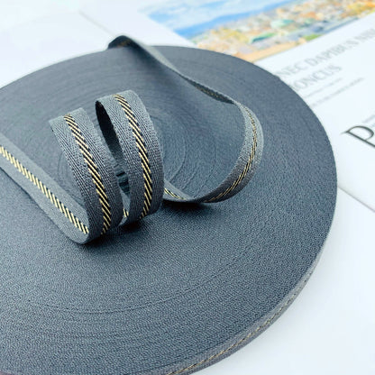 3863 Tira de cinta de sarga intercoloreada de 1 cm con ribete en el borde lateral, tira de presión, cinta jacquard, accesorios de ropa para textiles del hogar