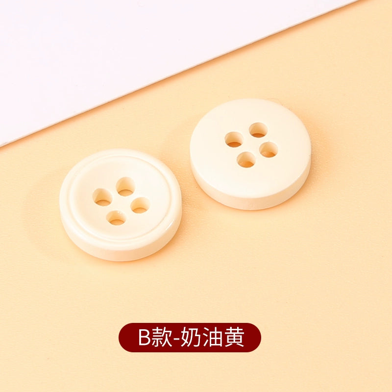 3403★  Color round four-eye shirt buttons children's sweater cardigan versatile buttons clothes jacket high-end button accessories
