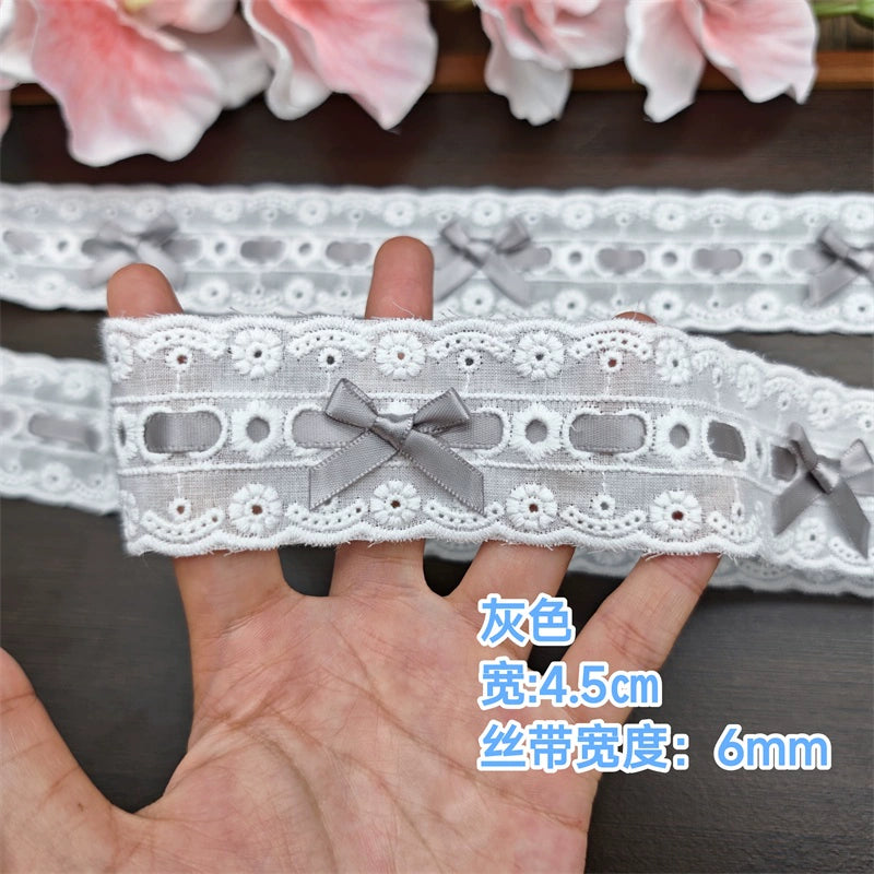 3552★ Ancho 4,5 cm Lazo multicolor Encaje Ropa Cinta Algodón Bordado Lolita Encaje DIY Accesorios hechos a mano