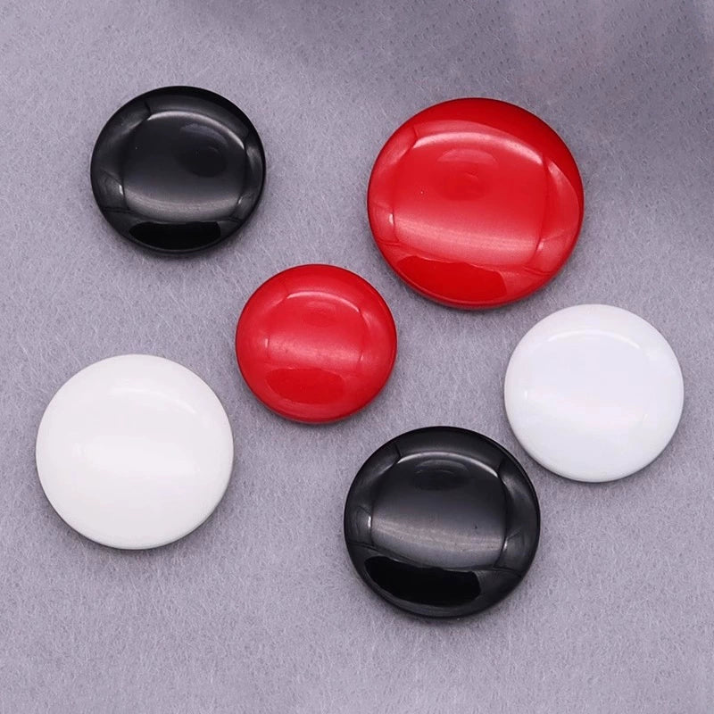 3314★  Color versatile resin dark eye steamed bread buttons women's coat jacket men's trench coat buttons black white small buttons buttons