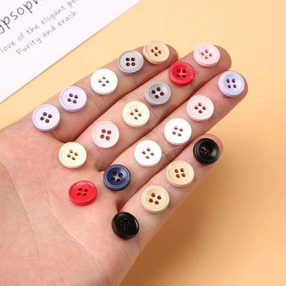 3403★  Color round four-eye shirt buttons children's sweater cardigan versatile buttons clothes jacket high-end button accessories