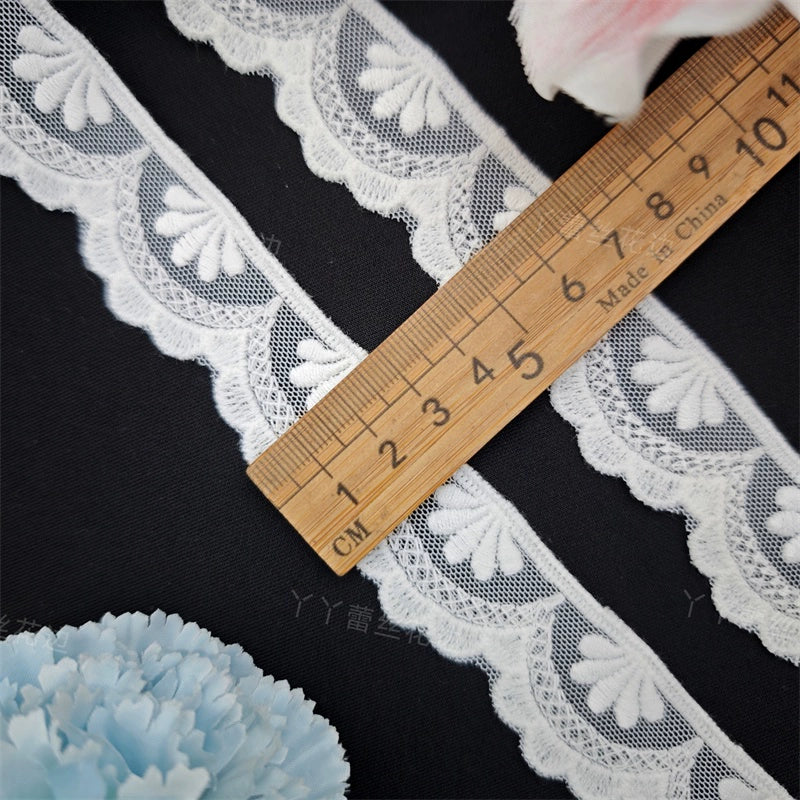 3807 Exquisitos accesorios de ropa de encaje bordado de malla, puños de ropa hechos a mano DIY, ropa de bebé, encaje Lolita