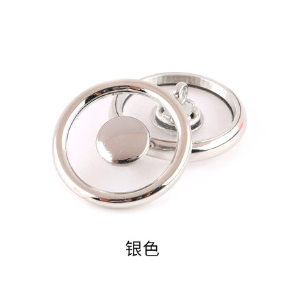 3491★ Botón redondo de metal transparente para abrigo de mujer, gabardina, botón de perla, ropa, suéter, decoración, botón grande, accesorios de ropa