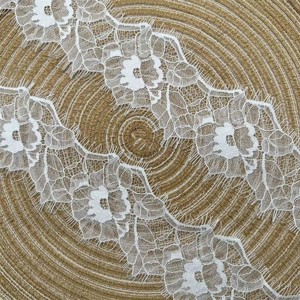 3754 Exportation française simple fleur dentelle à cils, bandoulière, ceinture matériel décoratif bricolage décolleté accessoires largeur 8CM