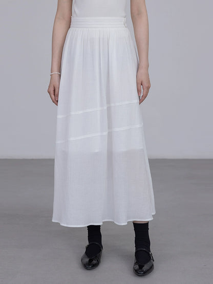 Conjunto de dos piezas de camisa de manga larga con colgante CAREMIND 24SS + falda en forma de A, sal de textura oscura 