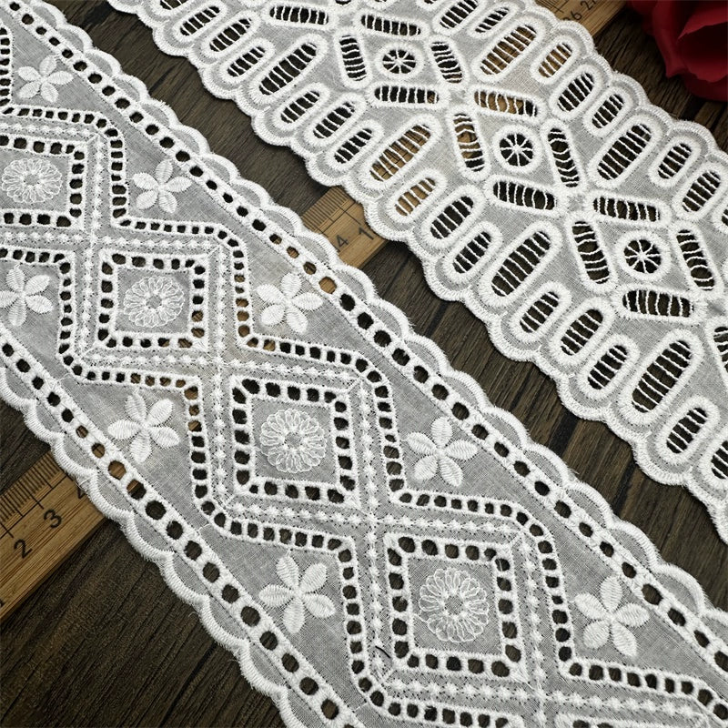 3787 Bordado de algodón de alta calidad con borde ondulado, encaje hueco, bricolaje, ropa, cortina, cuello, borde, puño, material de joyería
