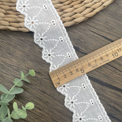 3797 Tela de algodón puro de alta calidad con borde hueco y encaje ondulado, ropa de muñeca DIY, falda, ropa, empalme, accesorios para el hogar