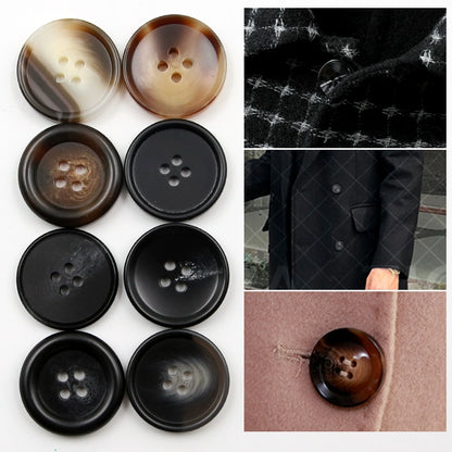 3447★  suit buttons round resin coat button trench coat jacket top versatile clothes white men's and women's black buttons