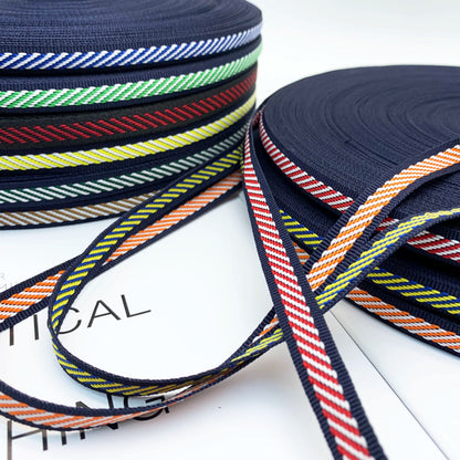 3854 Tira lateral de cinta jacquard de sarga de color de 1 cm para accesorios de ropa, tira de prensado de bordes, tira de ribete para textiles del hogar