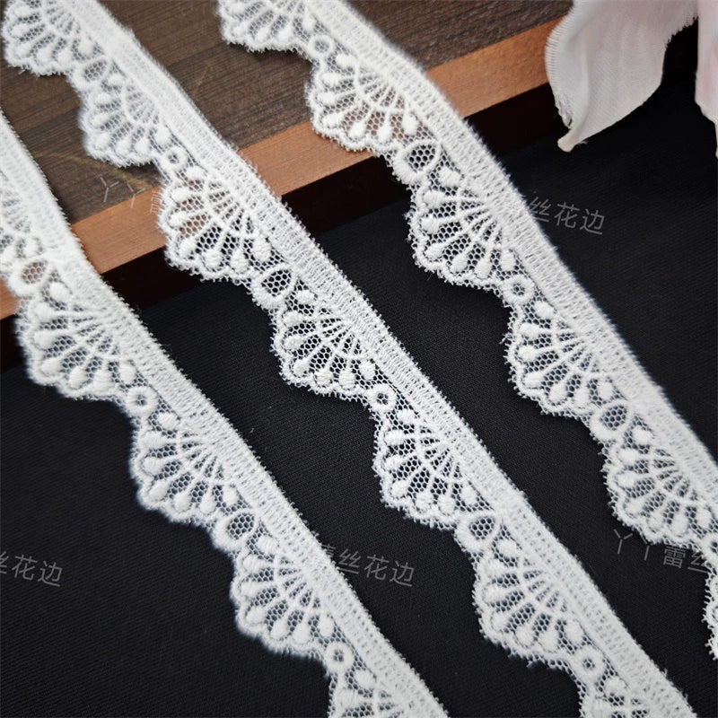 3816 Nuevo hilo de algodón pequeño encaje de rosa bordado hecho a mano DIY exquisita ropa Lolita accesorios de cuello para niños