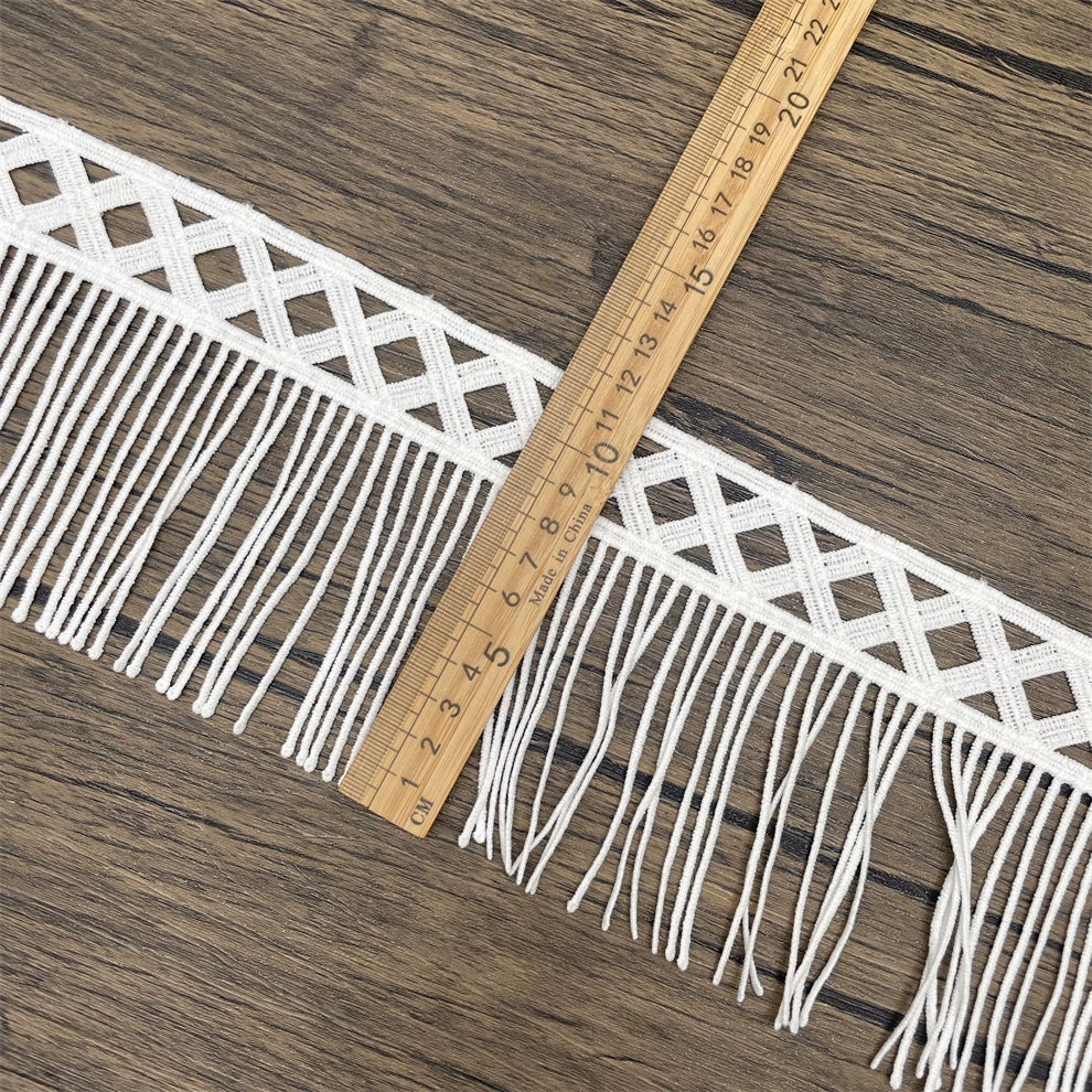 3674 Accesorios de encaje de seda de leche soluble en agua con borlas de alta calidad, material de encaje hecho a mano DIY, falda alargada, decoración textil para el hogar