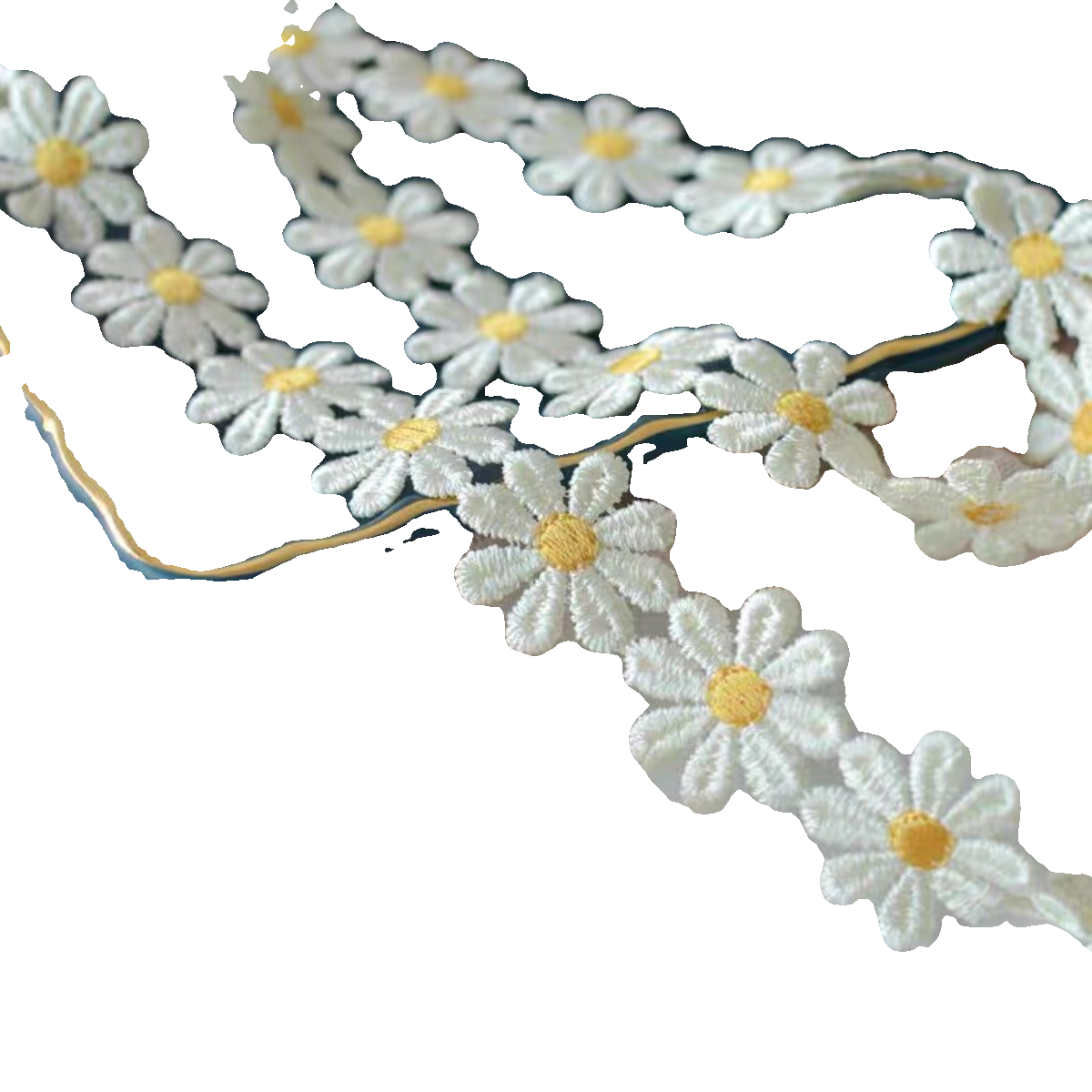 3671 Ancho 2cm pequeña margarita leche seda agua soluble bordado encaje accesorios DIY hecho a mano materiales decorativos ropa para niños