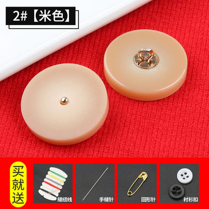 3281★  Round resin button top women's high-end large button coat trench coat versatile clothes suit buttons pajamas accessories