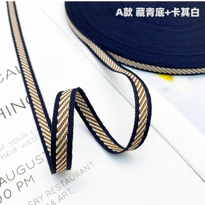 3854 Tira lateral de cinta jacquard de sarga de color de 1 cm para accesorios de ropa, tira de prensado de bordes, tira de ribete para textiles del hogar