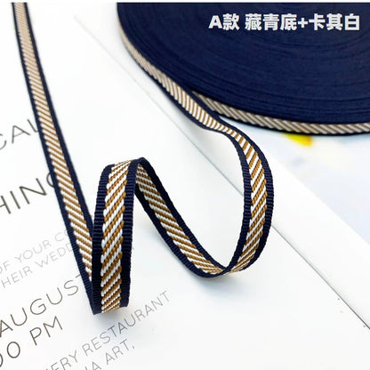 3854 Tira lateral de cinta jacquard de sarga de color de 1 cm para accesorios de ropa, tira de prensado de bordes, tira de ribete para textiles del hogar