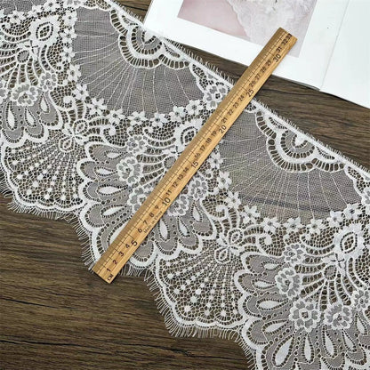 3743 Ancho 25 cm, encaje de pestañas unilateral retro, vestido alargado empalme velo de novia accesorios de vestir