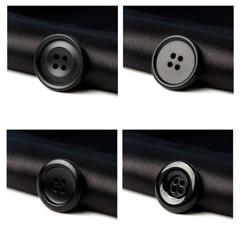3446★ Botones redondos negros para abrigo, moda femenina, versátil, de lana, para suéter, chaqueta, cárdigan, gabardina, botones pequeños