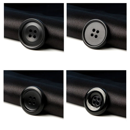 3446★ Botones redondos negros para abrigo, moda femenina, versátil, de lana, para suéter, chaqueta, cárdigan, gabardina, botones pequeños