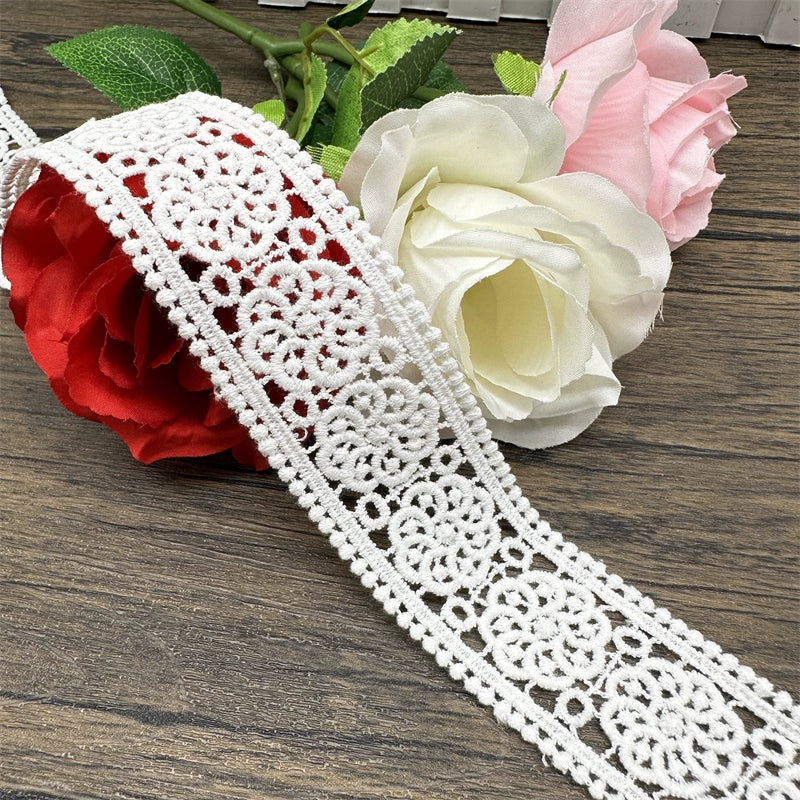 3831 Encaje de algodón puro soluble en agua blanco, bordado, falda de cortina, ropa de muñeca, textiles para el hogar, accesorios de tela decorativos