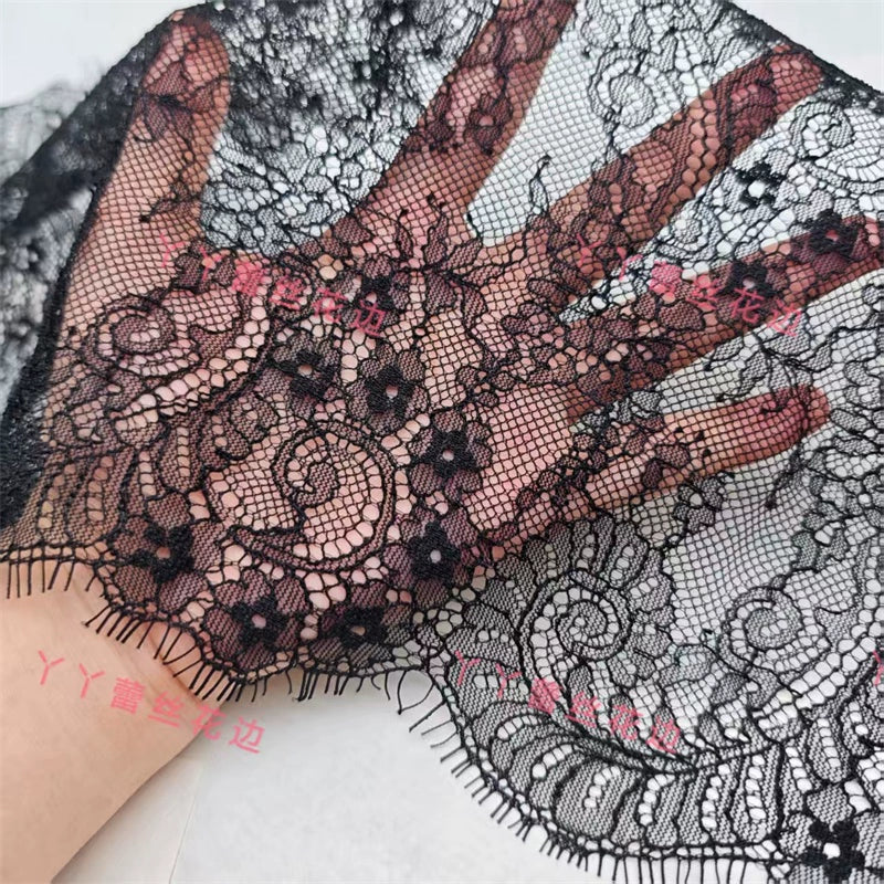 Tela de encaje de pestañas de alta calidad, 3745 cm de ancho y 20 cm de largo, ideal para manualidades, para vestido de novia, joyería, velo, collar, accesorios de empalme