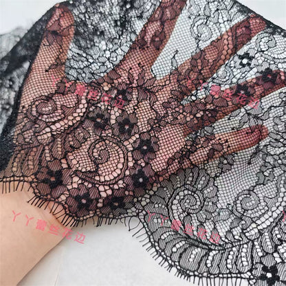 Tela de encaje de pestañas de alta calidad, 3745 cm de ancho y 20 cm de largo, ideal para manualidades, para vestido de novia, joyería, velo, collar, accesorios de empalme