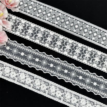 3820 Tissu en dentelle brodée avec ourlet en maille exquise, vêtements de bricolage, vêtements pour bébé, bretelles, robe de mariée, vêtements pour enfants, accessoires d'épissure