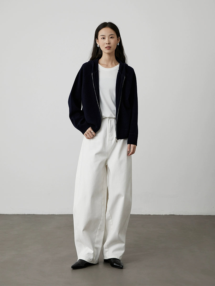 [Suéter Berry] CAREMIND Suéter con capucha y cremallera de cuatro colores y doble cabeza Chaqueta de punto Chaqueta superior para mujer Otoño 