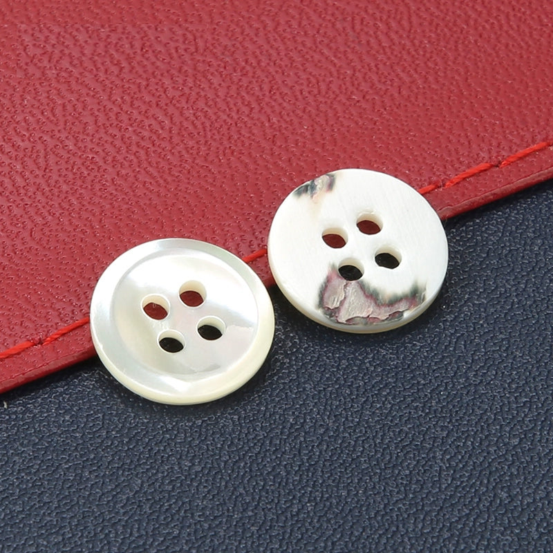 3347★  Shirt buttons women's and men's chiffon shirt buttons clothes versatile round shell buttons four-eye black and white cardigan small