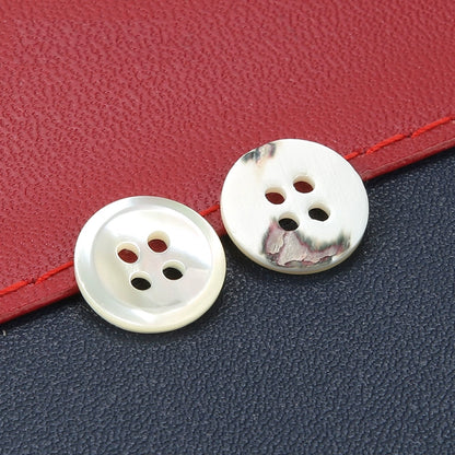 3347★  Shirt buttons women's and men's chiffon shirt buttons clothes versatile round shell buttons four-eye black and white cardigan small