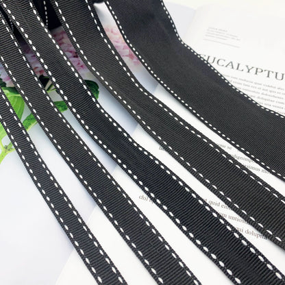 3862 Punto 0,7 cm-4 cm, cinta jacquard negra, cinta de punto de salto blanca, ribete en el borde del pantalón, tira lateral, accesorios de ropa