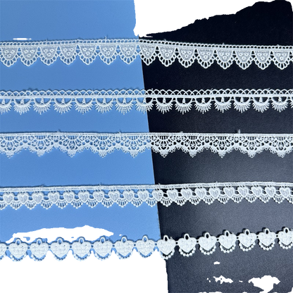 3675 Exquisita ropa de bebé de encaje bordado soluble en agua blanco Lolita, accesorios de encaje duro, ropa, encaje decorativo hecho a mano