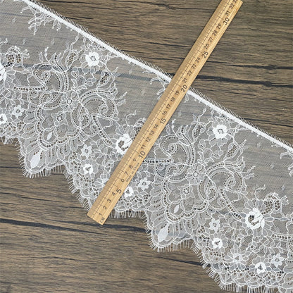 Tela de encaje con pestañas unilaterales, 3773 cm de ancho y 21 cm de ancho, ideal para manualidades, ropa, mangas, faldas, decoración textil para el hogar.