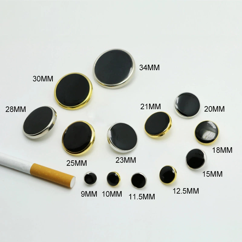 3448★ Botones planos clásicos de plástico con puntos de aceite para camisas, puños, trajes, abrigos, ropa, tops, botones dorados para mujer
