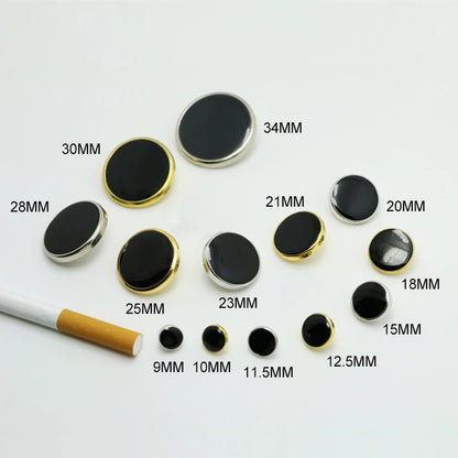 3448★ Botones planos clásicos de plástico con puntos de aceite para camisas, puños, trajes, abrigos, ropa, tops, botones dorados para mujer