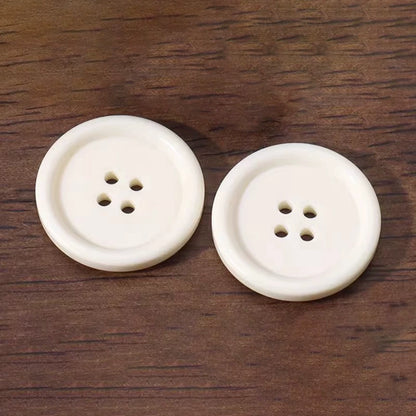 3384★  White round edge four-eye beef bone buckle versatile suit high-end buttons retro coat wind sweater cardigan button accessories