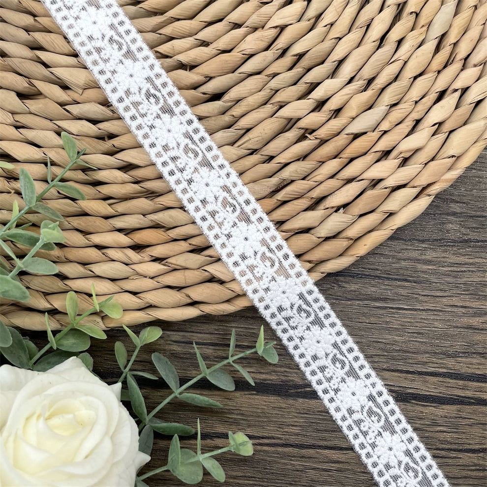 3813 Exportación de accesorios de encaje bordado de hilo de algodón de malla bilateral, material de costura a mano DIY, encaje con decoración