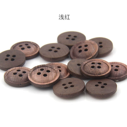 3466★ Botones de madera de colores Botones pintados con impresión en color epoxi Botones de traje Botones de camisa con patrón de madera Botones de camisa de cuatro ojales
