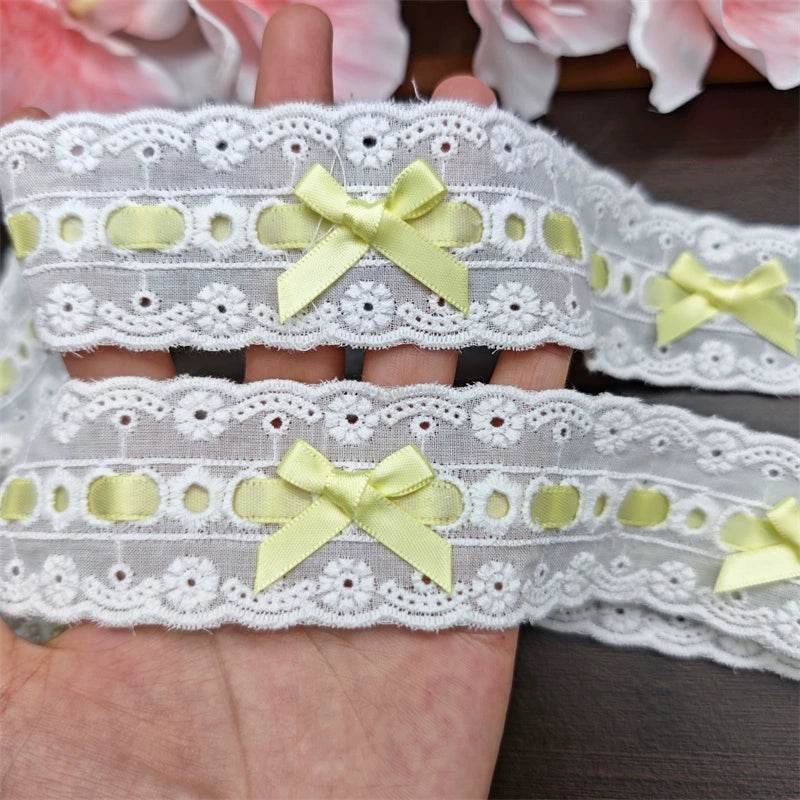 3552★ Ancho 4,5 cm Lazo multicolor Encaje Ropa Cinta Algodón Bordado Lolita Encaje DIY Accesorios hechos a mano
