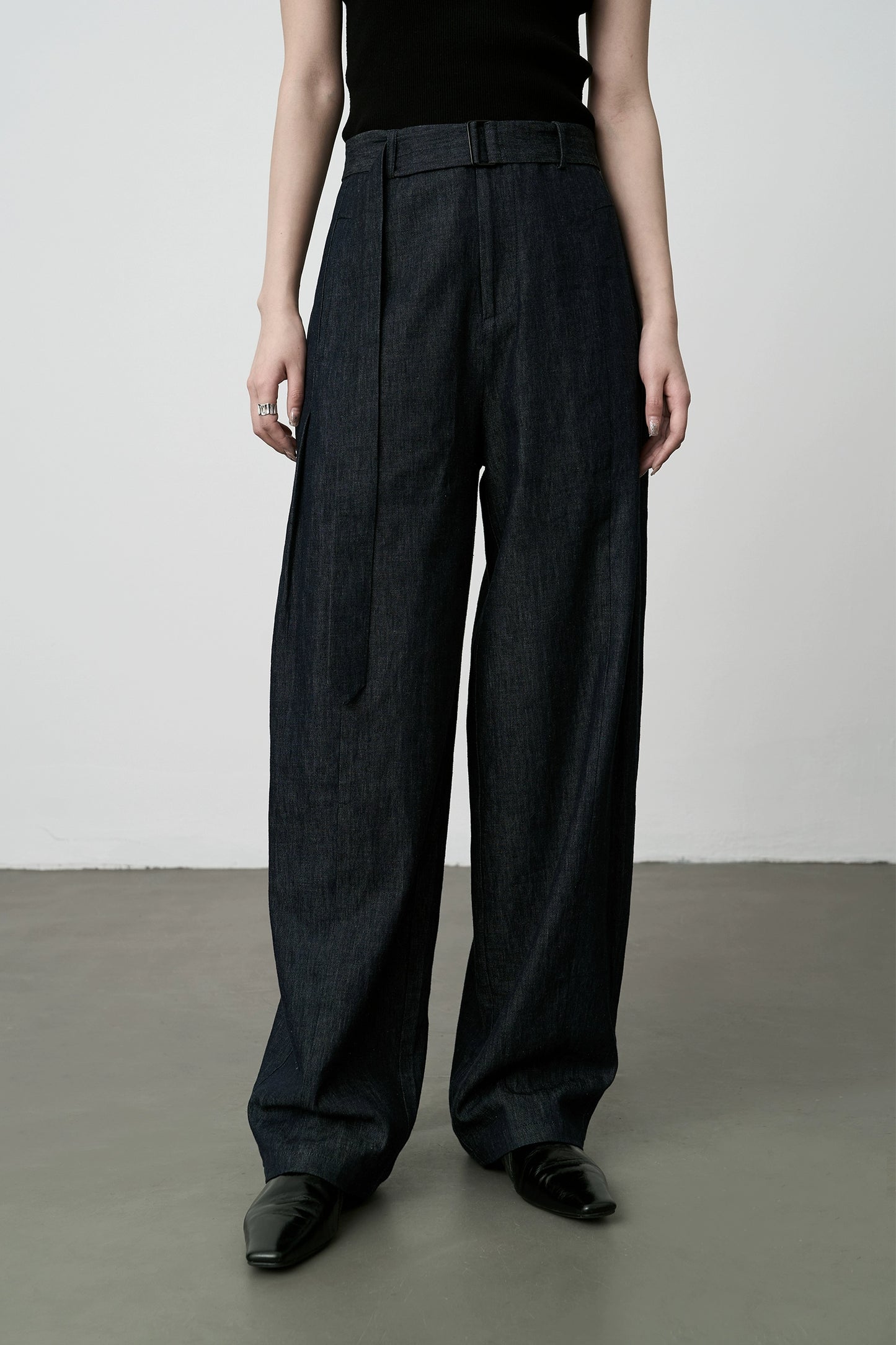 Pantalones casuales de lino CAREMIND, pantalones anchos de textura versátil, pantalones azules marino únicos para niños, pantalones para el viaje de otoño, nuevos 