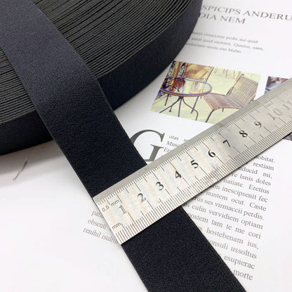 3869 1-3,8 cm banda elástica de nailon puro engrosada de gamuza negra, accesorios de alta elasticidad, cinturilla deportiva de yoga, cuerda de goma