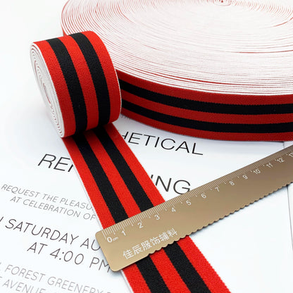 3868 Banda elástica gruesa de 4 cm con rayas de colores para ropa interior, banda de goma para cintura, correa de jacquard, accesorios para ropa