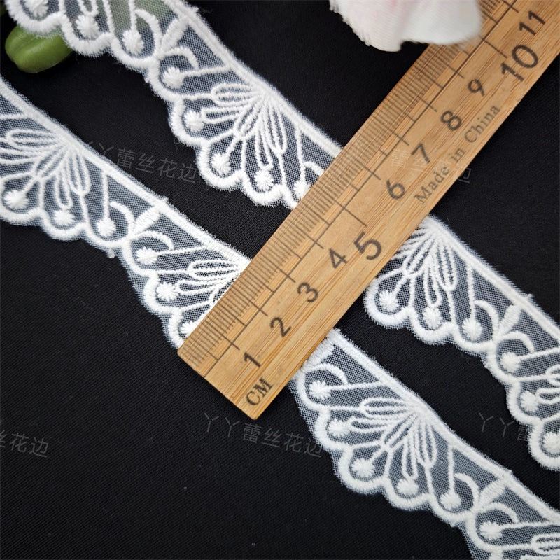 3807 Exquisitos accesorios de ropa de encaje bordado de malla, puños de ropa hechos a mano DIY, ropa de bebé, encaje Lolita