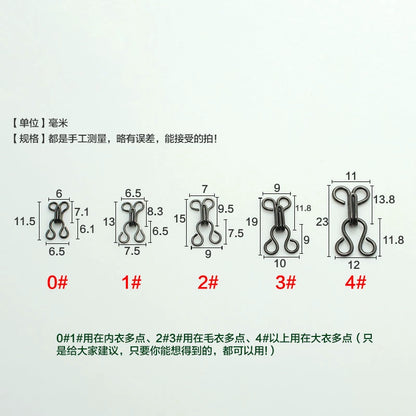 3503★ Accesorios de ropa Hebilla resistente al viento Botón de gancho Gancho de cuello de metal Hebilla de viento Hebilla de par Hebilla invisible Botón de ropa interior