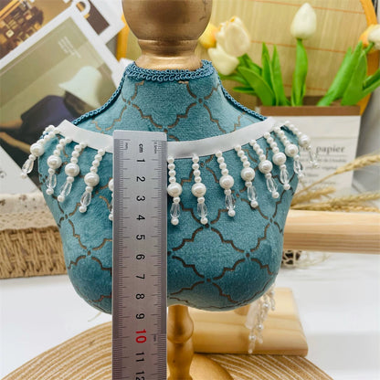 3692 borla colgante de perlas con cuentas, accesorios de encaje para lámpara de escritorio, encaje decorativo para ropa, cortina, encaje decorativo