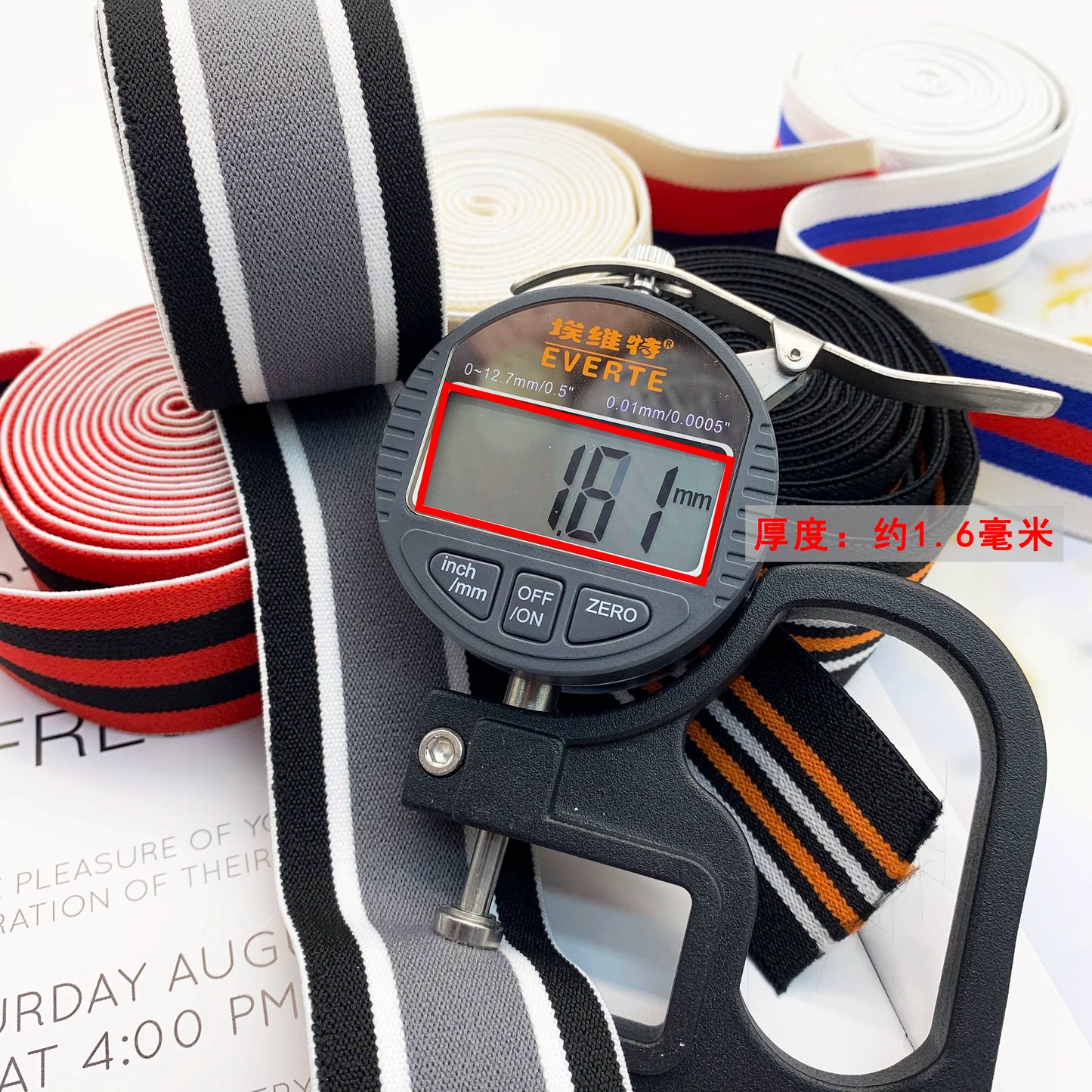 3868 Banda elástica gruesa de 4 cm con rayas de colores para ropa interior, banda de goma para cintura, correa de jacquard, accesorios para ropa