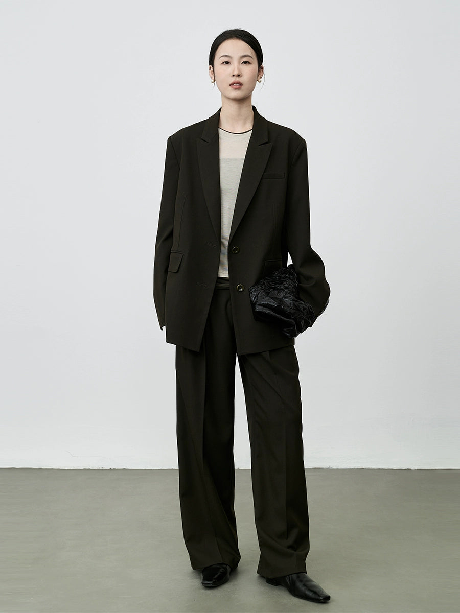 CAREMIND otoño nuevo blazer para mujer diseño de viajero senior sentido nicho traje café 