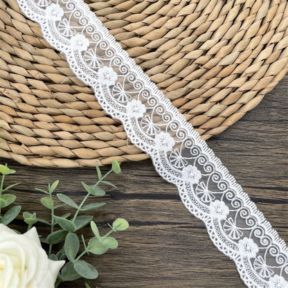 3827 Exquisitos accesorios de decoración de ropa de encaje bordado de malla blanca, accesorios de ropa de encaje hechos a mano DIY